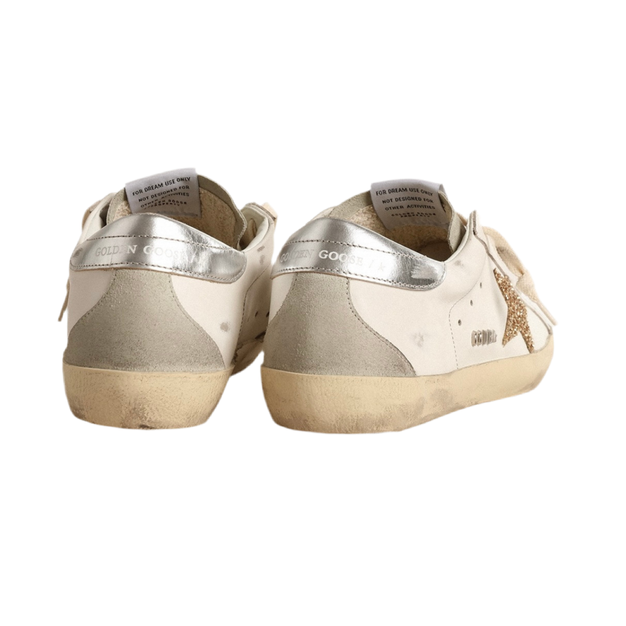 Golden Goose Super-Star White Ice Gray Gold Glitter (Women's)