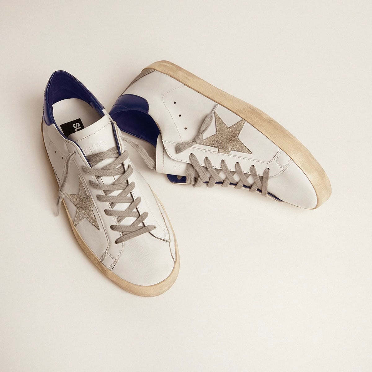 Golden Goose Super-Star with suede star and blue heel tab(Men's)