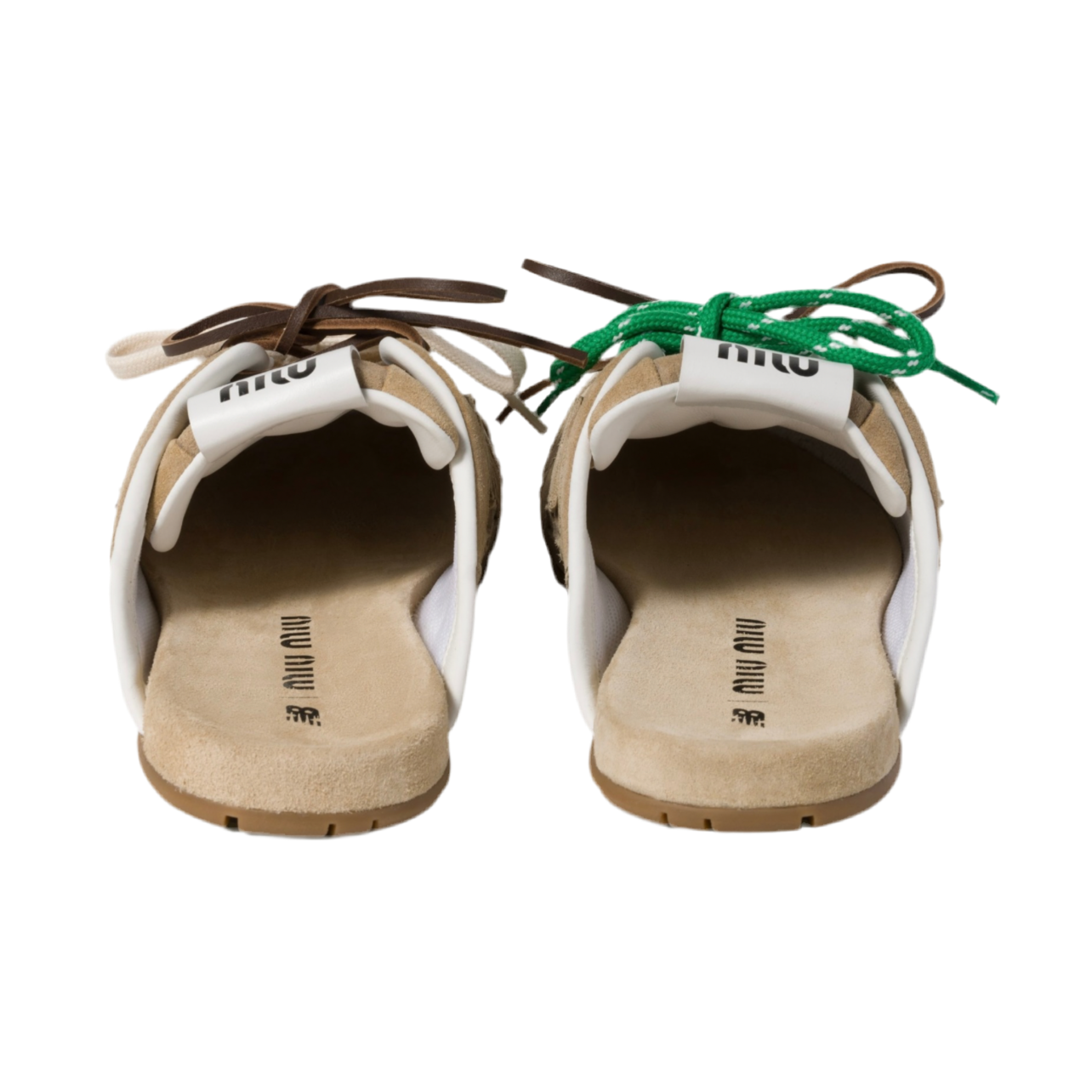 New Balance x Miu Miu 530 SL faded suede mules