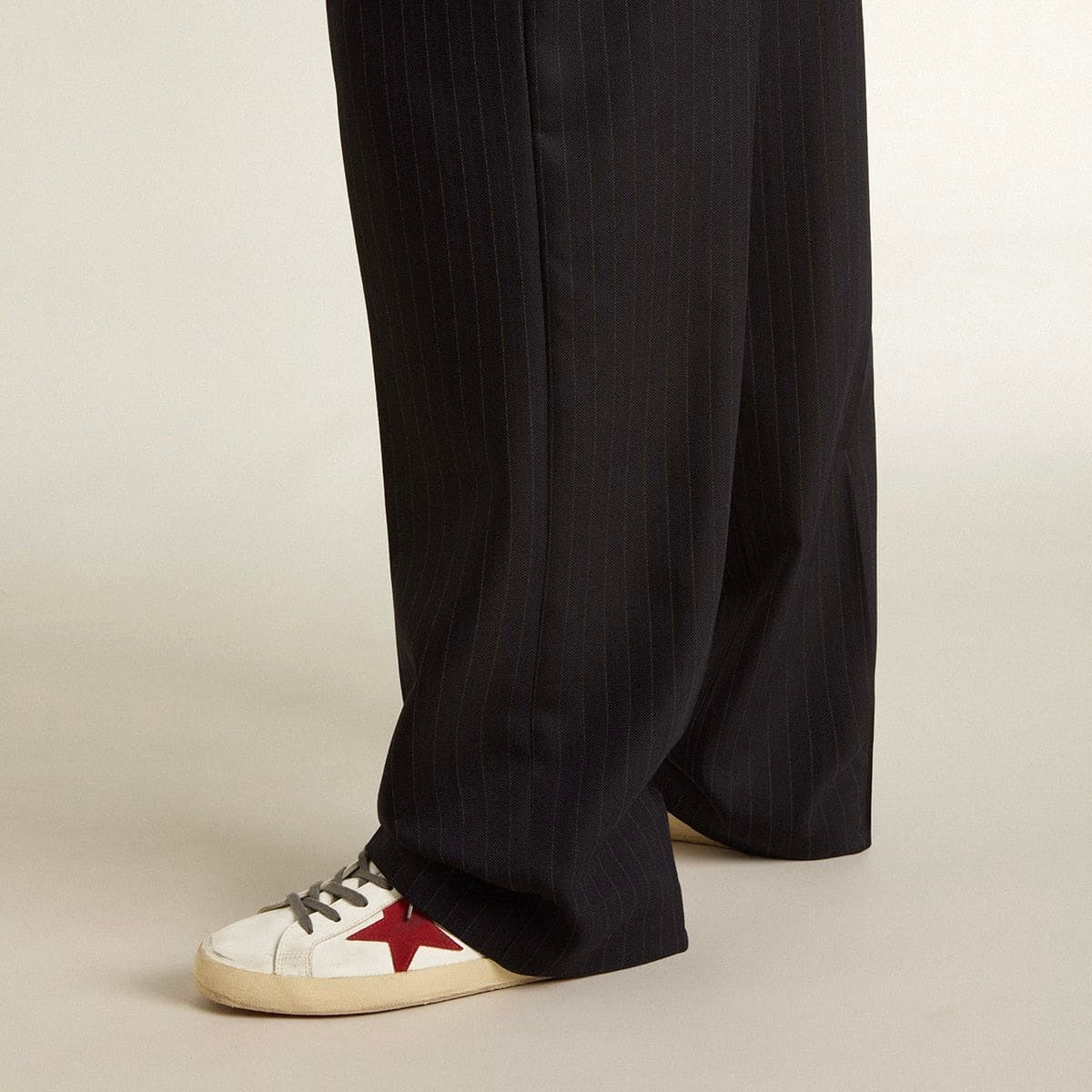 Golden Goose Super-Star with red suede star and green leather heel tab(Men's)