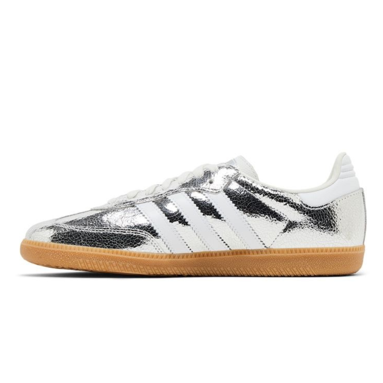 Adidas Samba OG - Silver Metallic Cracked Leather
