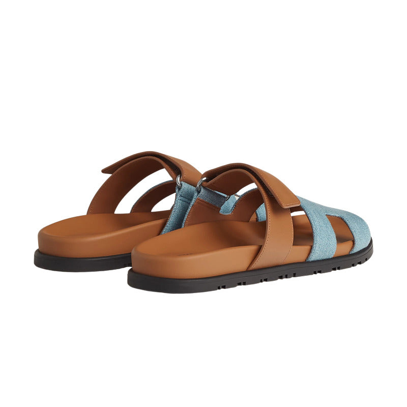 Hermès Chypre sandal 'bleu clair / naturel'