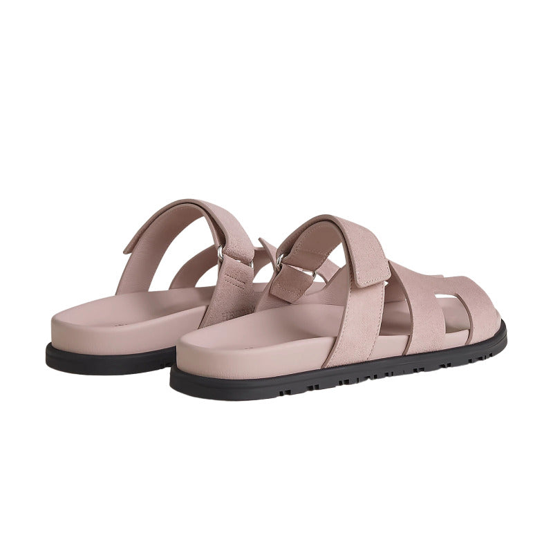 Hermès Chypre Sandals 'Pink Suede'