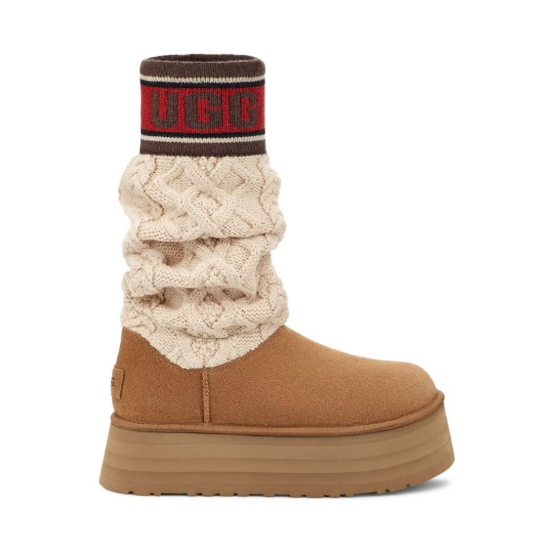 Ugg Classic Sweater Letter Boot 'Chestnut'